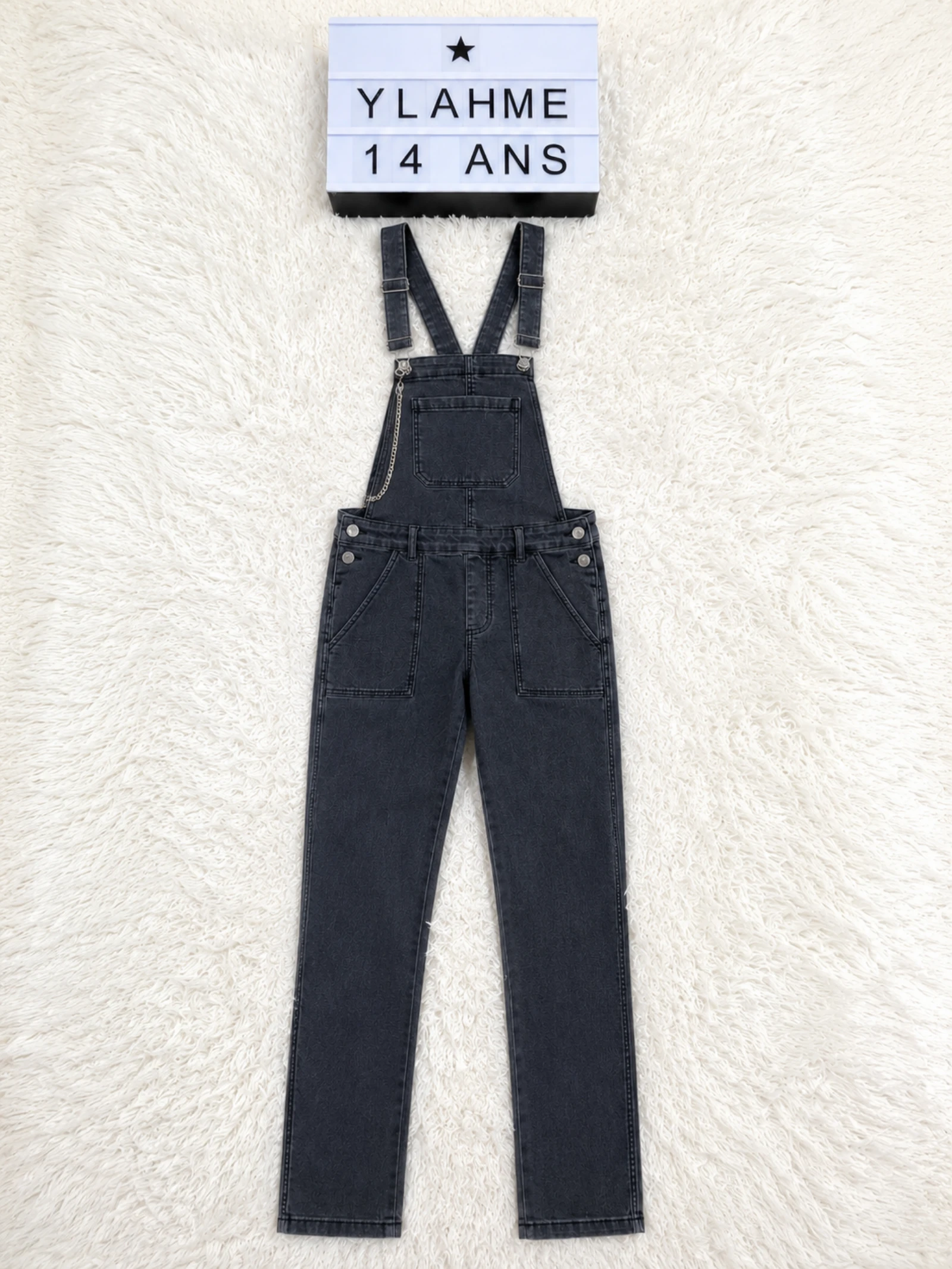 Salopete jeans cinza Jennyfer tamanho 34 14 anos 👒 – photo 2